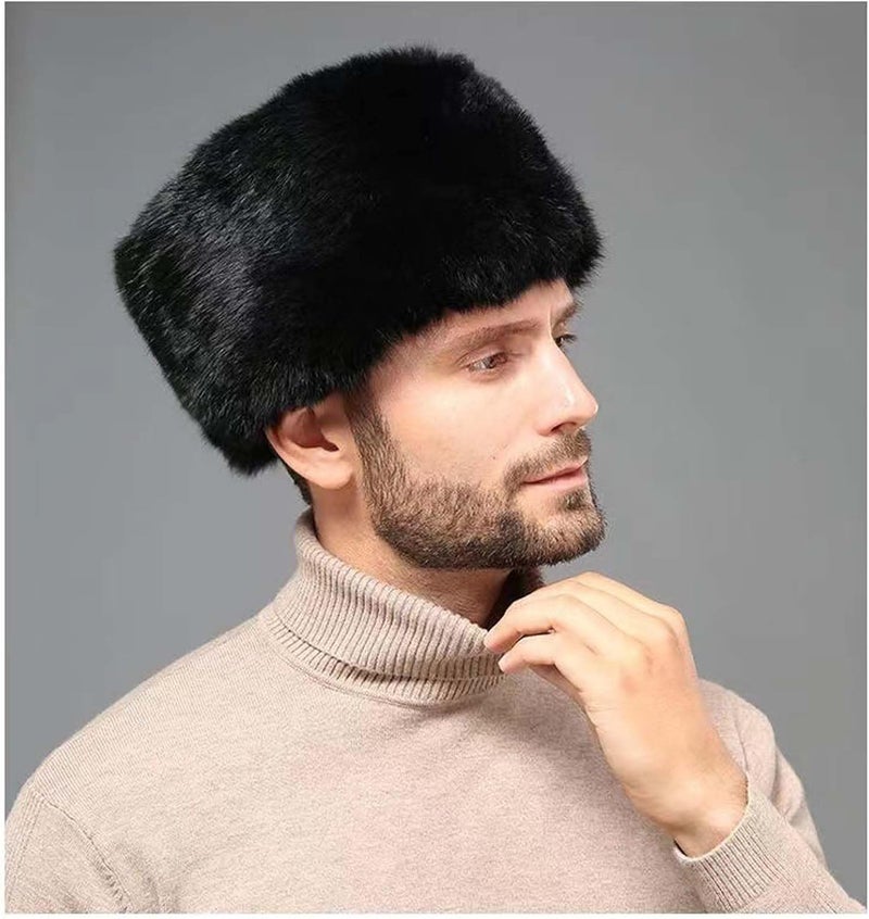 WUODHTW Men's Winter Ushanka Earflap Trooper Hat Aviator Windproof Hat Faux Fur Warm Hat Ski Beanies Cap Berets Skull caps - Image 3